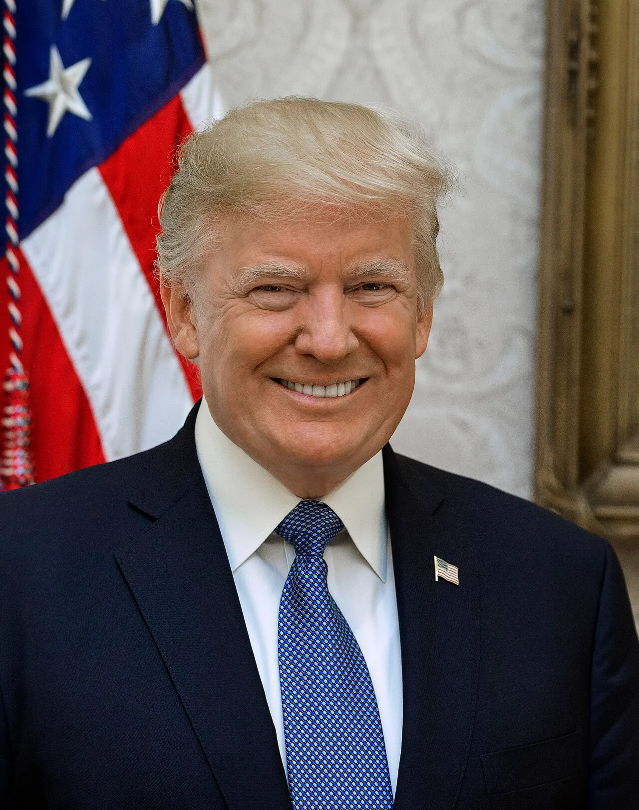 Officieel portret van president Donald Trump, gemaakt door het Witte Huis