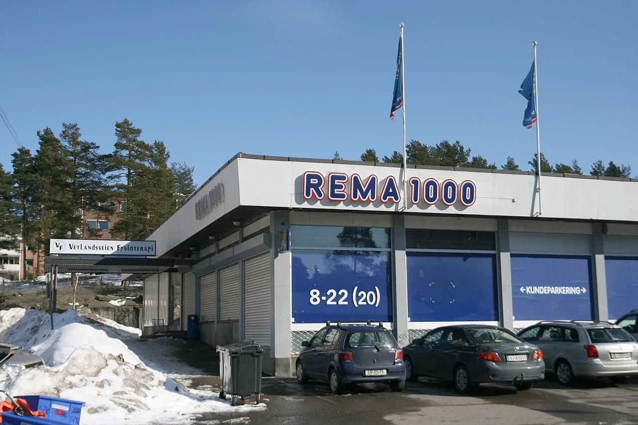 Een Rema 1000-supermarkt in Oslo, Noorwegen.