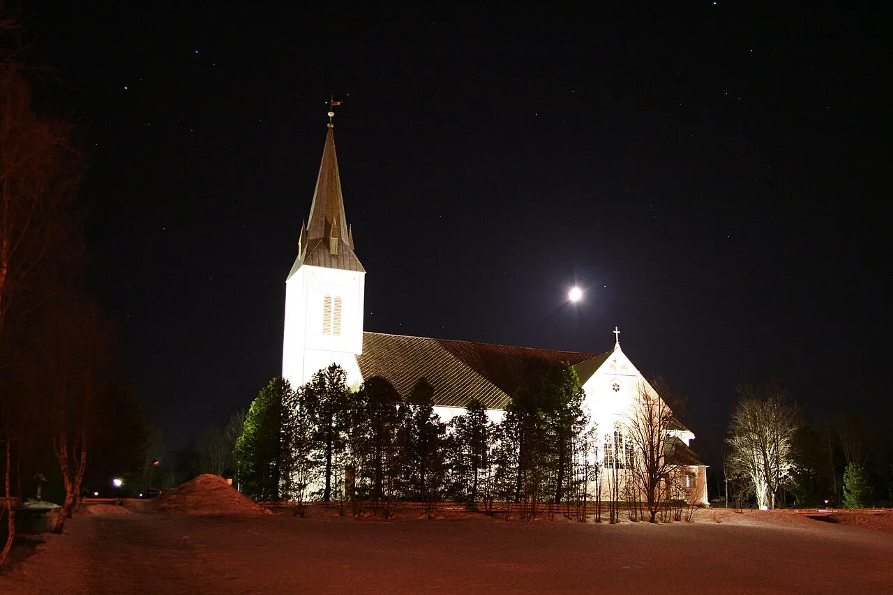 De kerk van Sortland in Sortland, Noorwegen.