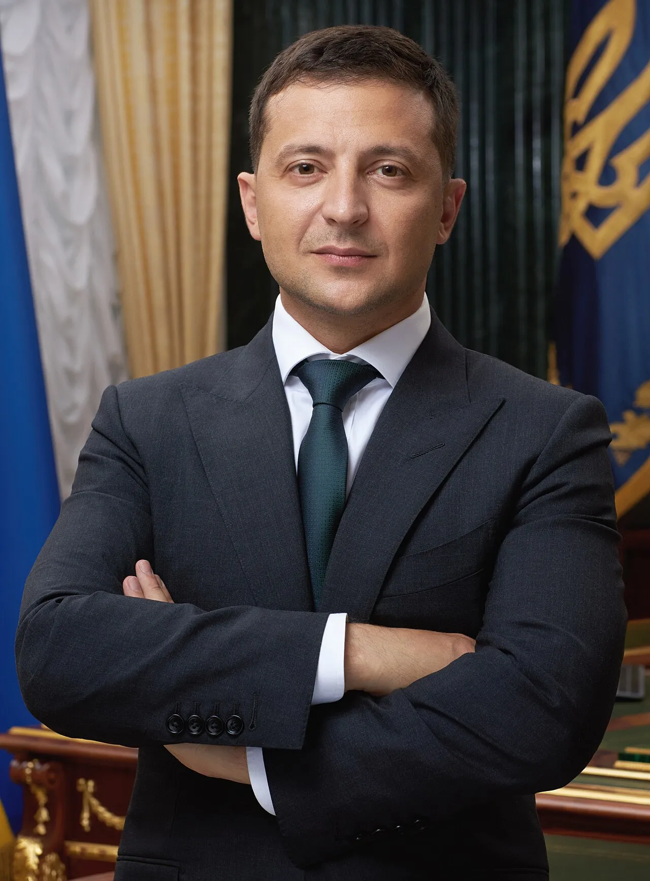 Officieel portret van Volodymyr Zelenskyj, president van Oekraïne, die Noorwegen bezoekt voor gesprekken in Oslo